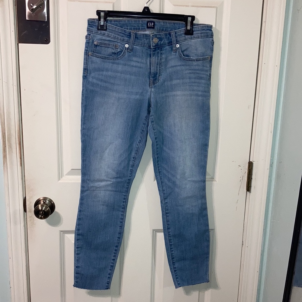 Awesome Gap Denim Blue Jeans  28 Regular Factory Distressed